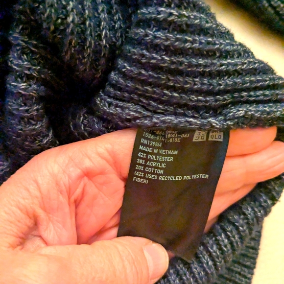 Uniqlo cardigan ribbed sweater Navy  Blue Button Down - Picture 14 of 16